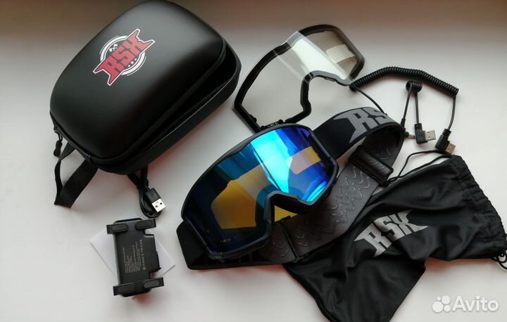 Очки с подогревом для снегохода и лыж