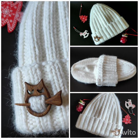 Двойная шапка из мериноса Extra fine и кашемира