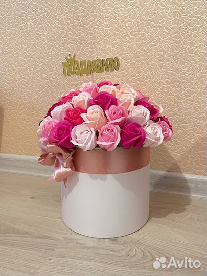 Букет 55 шт мыльных роз