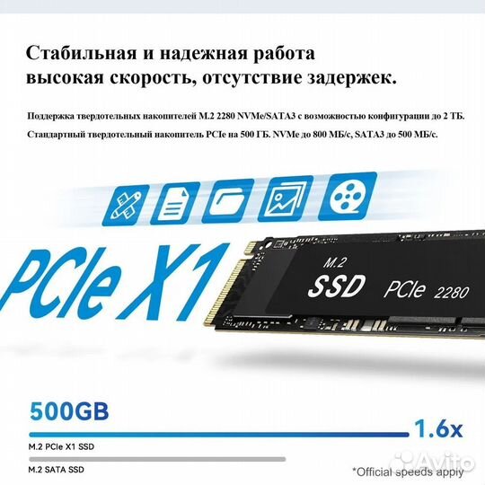 Мини компьютер Beelink Mini S12 Pro N100 16/500Гб
