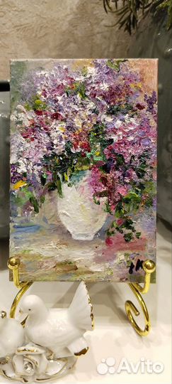 Картина маслом Сирень в вазе