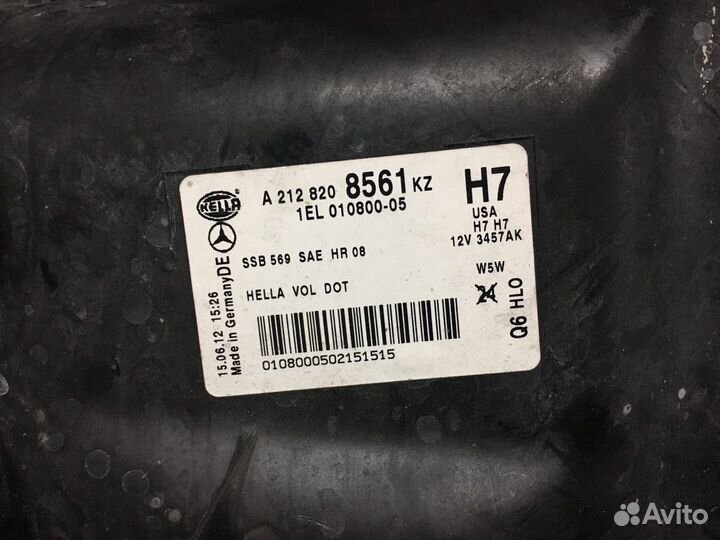 Фара передняя левая галоген Mercedes W212