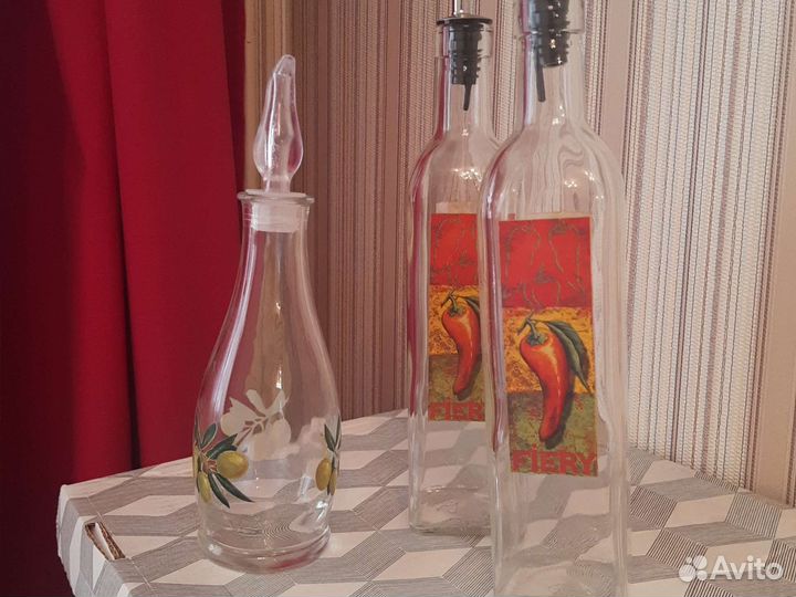 Бутылки для масла, уксуса, 3 шт