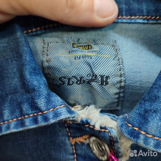 Джинсовая куртка с мехом на девочку