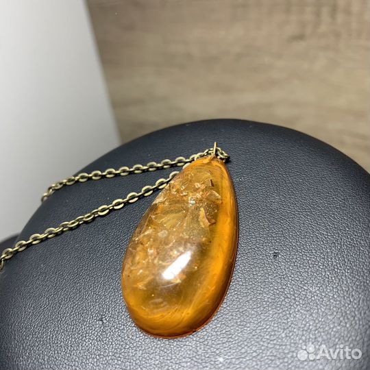 Винтажный Кулон Под Янтарь Сделано В СССР