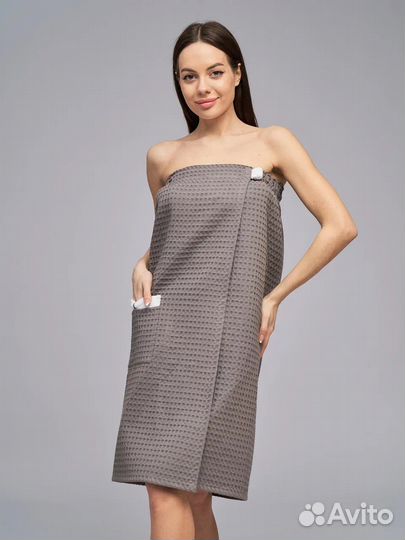 Килт для бани женский вафельный 80*150