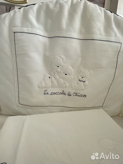 Комплект chicco бортики и постельное белье