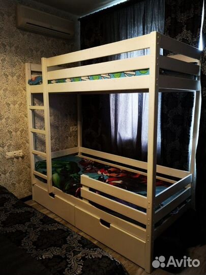 Кровать 2-ярусная, массив сосны