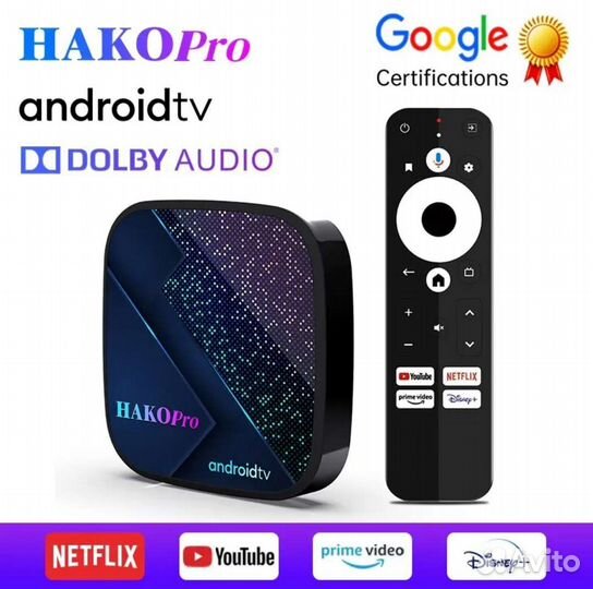 Android tv приставка hako Pro+тв/Кино+голос пульт