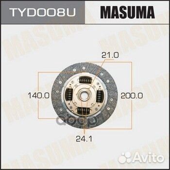 Диск сцепления toyota corolla masuma TYD008U TY