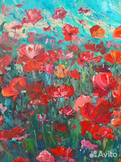 Большая картина маслом на холсте 100х70 см 