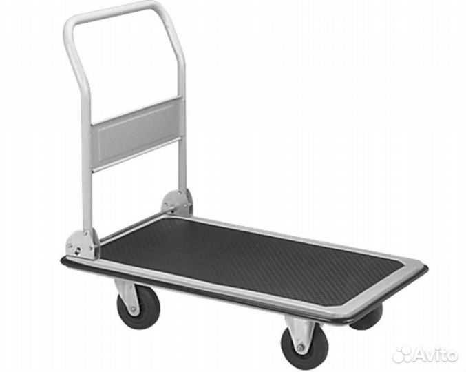 Тележка платформенная 650 кг TOR PH650 (600x900) со складной ручкой (пластиковые колеса 125 мм)