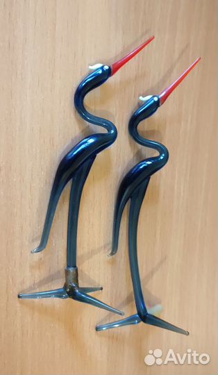 Цапли из цветного стекла СССР, винтаж