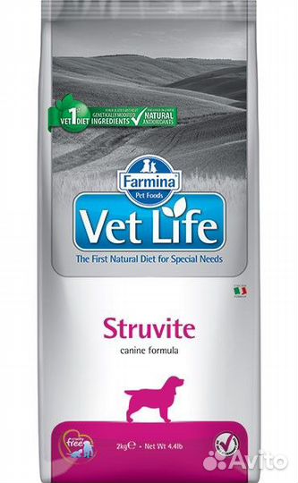 Корм для собак Vet Life Струвит мкб 2 кг