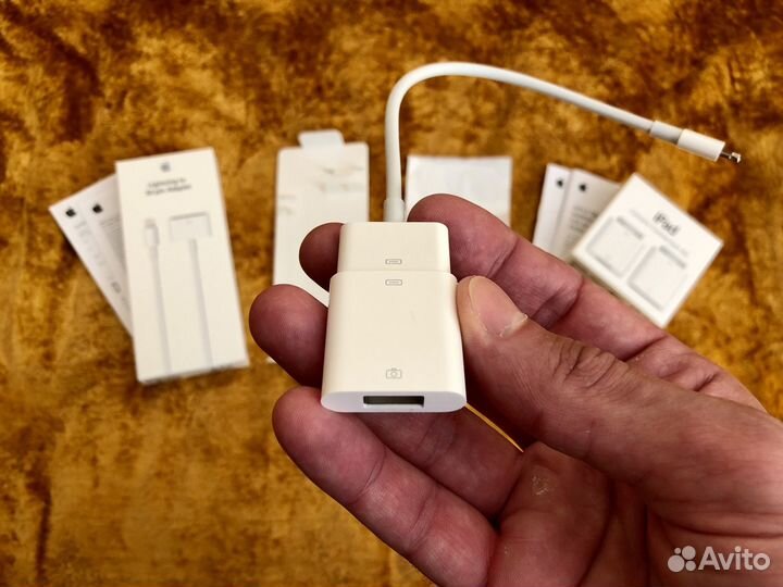 Apple Lightning to USB Camera + SD, 30-pin adapter