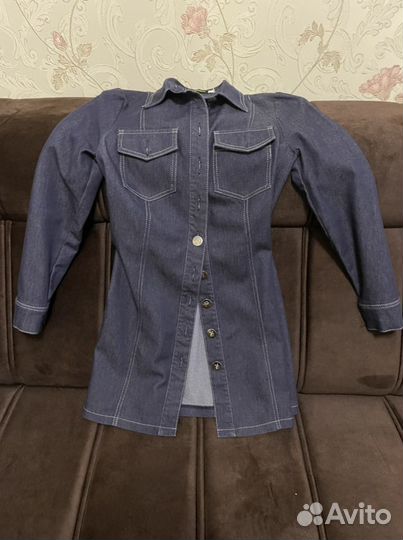 Джинсовое платье-тренч