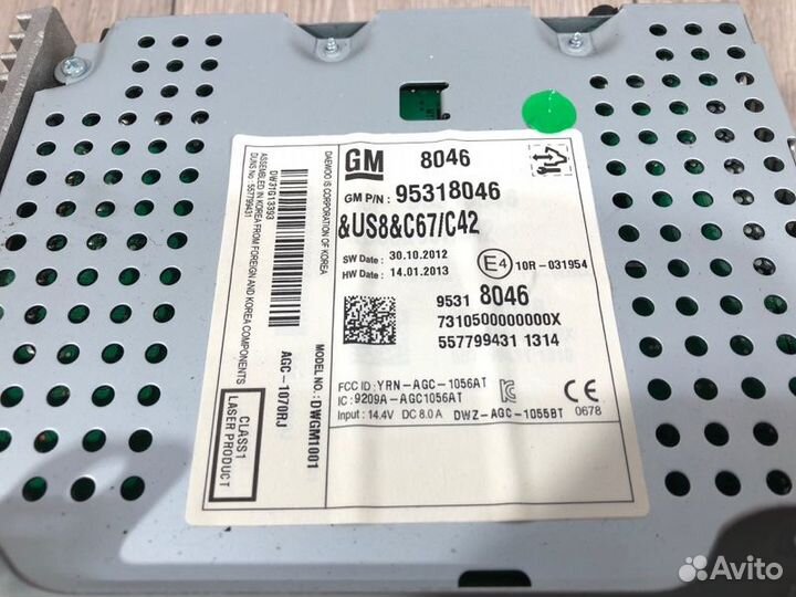 Магнитола Chevrolet Cruze (J300) Z18XER 1.8 бензин