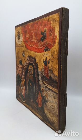 Икона Огненное Восхождение Илии Пророка. живописна