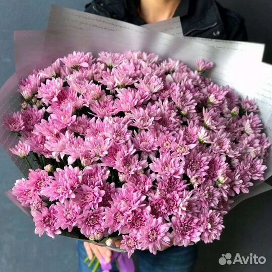Хризантема любого цвета. Букет-гигант