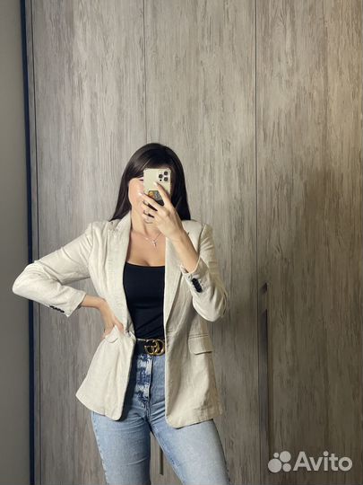 Льняной пиджак женский H&M