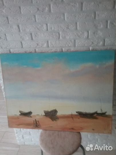 Старинная картина холст маслом