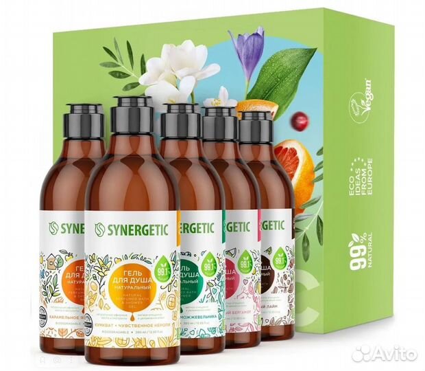 Подарочный набор synergetic гелей для душа: