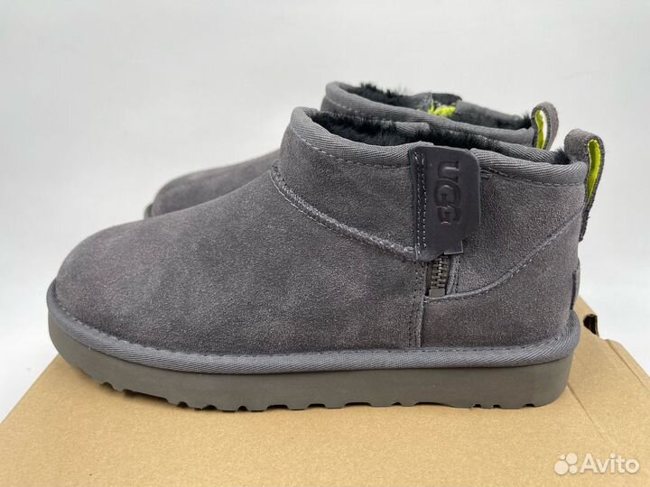 Угги Женские Мини Ugg Ultra Mini Zip Grey
