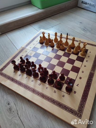 Шахматы нарды шашки деревянные 3в1