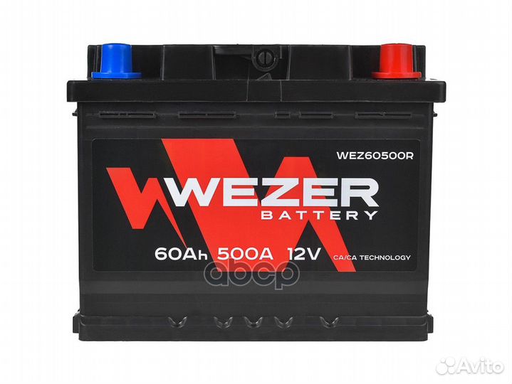 WEZ60500R аккумуляторная батарея 60Ah 500A +сп