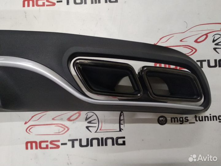 Диффузор черные насадки C Coupe c205 C63 AMG