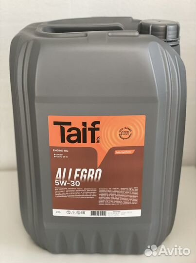 Масло моторное 5w30 taif allegro 20L SP, GF-6