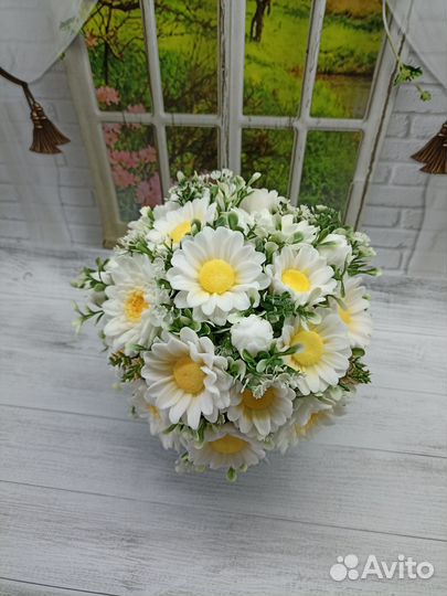Букет ромашек из мыла