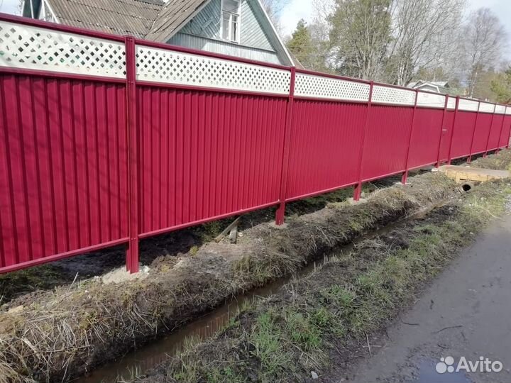 Забор из профнастила с установкой
