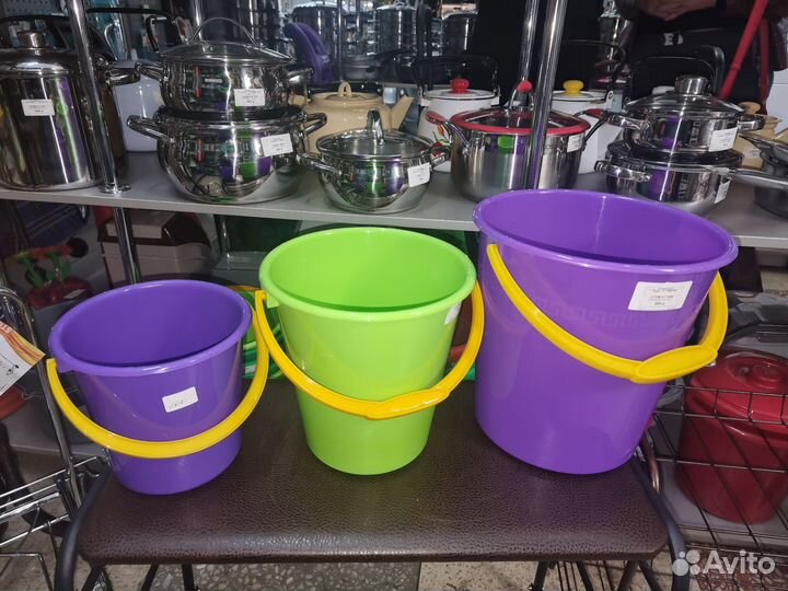Ведра пластиковые, оцинкованные