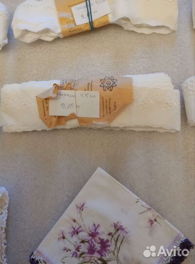 Шитьё на батисте,кружево,носовые платочки,вр.ссср