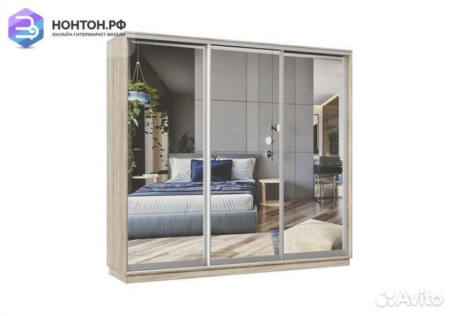 Шкаф-купе трёхдверный Мэн дуб сонома