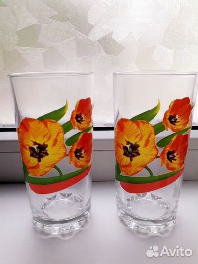 Стаканы с рисунком набор стекло