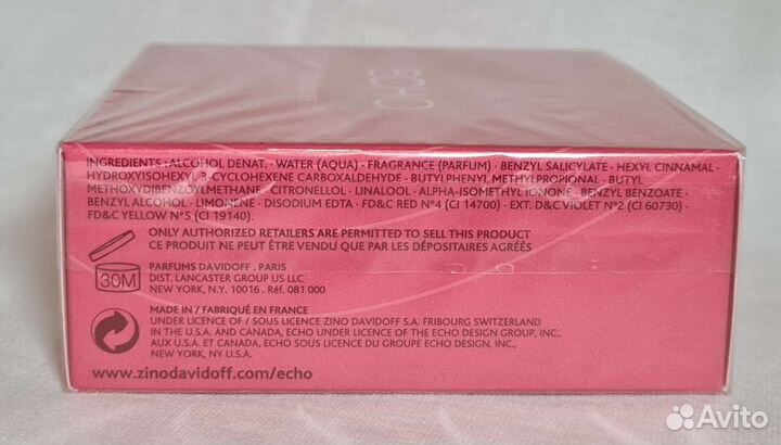 Парфюмерная вода Davidoff echo woman 30 ml