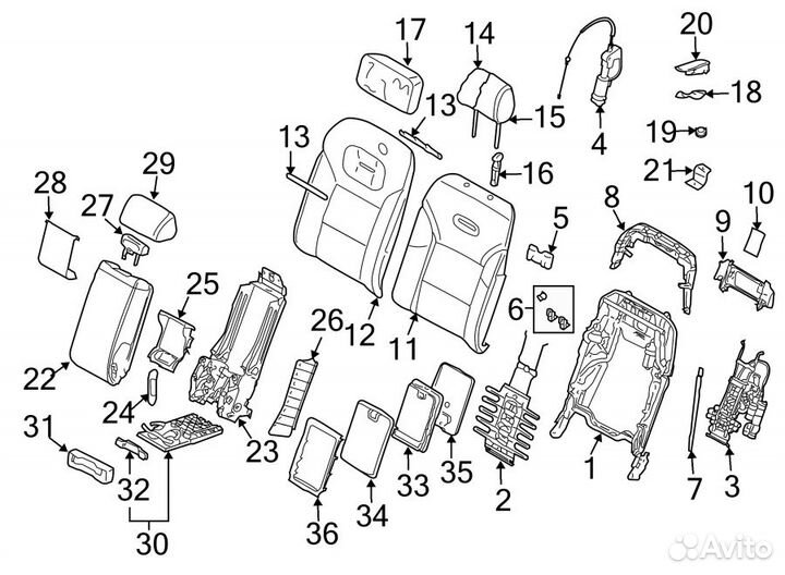 Шторка спинки сиденья Audi S8 (2007 - 2009)