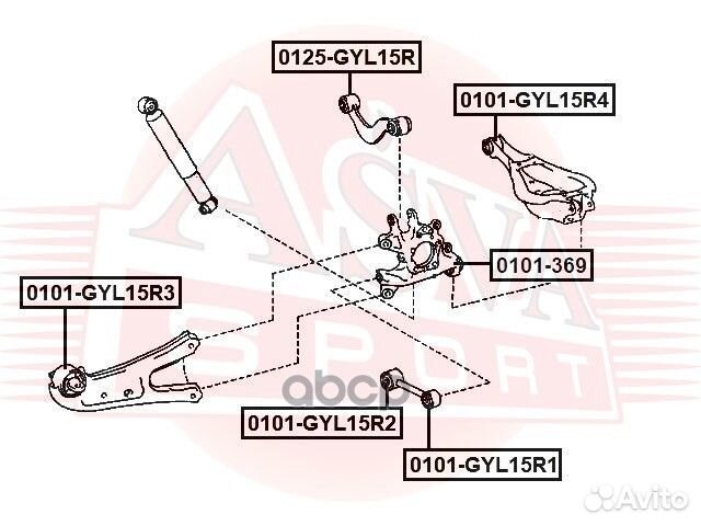 Сайлентблок задней цапфы asva 0101-369 0101-369