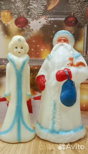 Дед Мороз и Снегурочка СССР пластик