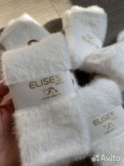 Носки женские теплые/пушистые из норки 5 шт