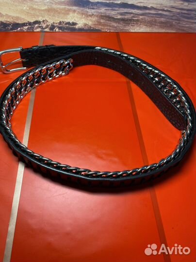 Ремень женский кожаный с цепями