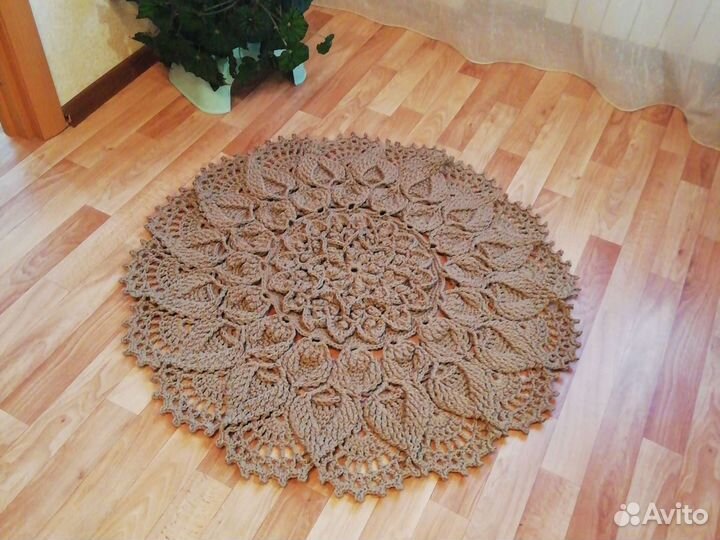 Коврик вязаный из полиэфирного шнура