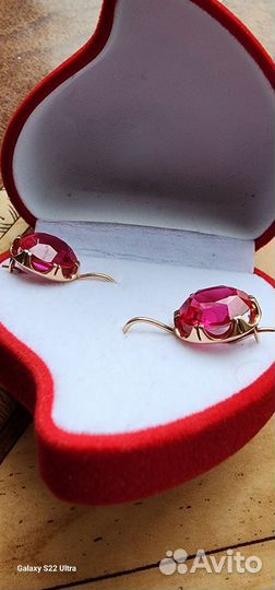 Золотые серьги СССР 583, 5.91грамм