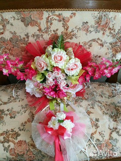 Украшения на машину для свадьбы