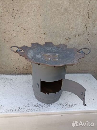 Печь для казана переносная из баллона