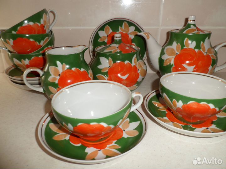 Чайный сервиз СССР Дулево, зик