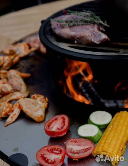 Мангальная зона, гриль стол