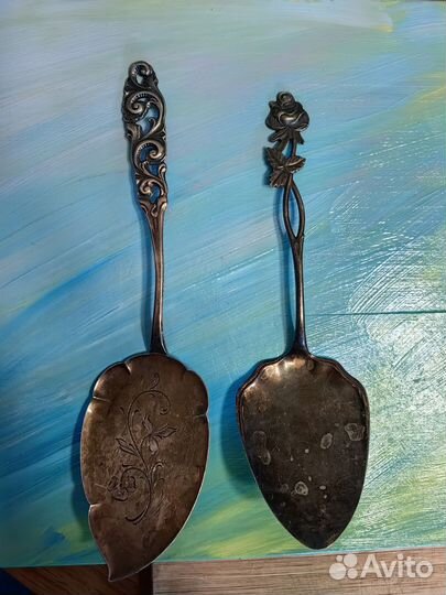 Серебряные ложки для торта антиквариат финские